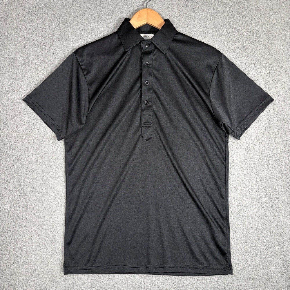 Collars & Co Polo Mens Small Black Dress Collar Polo Short Sleeve Performance